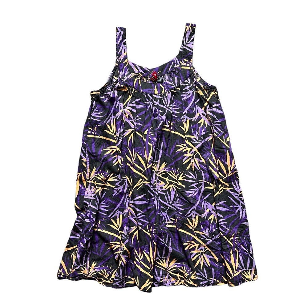 H&M Divided Purple Orange Black Leaf Sleeveless Mini Dress Size 6